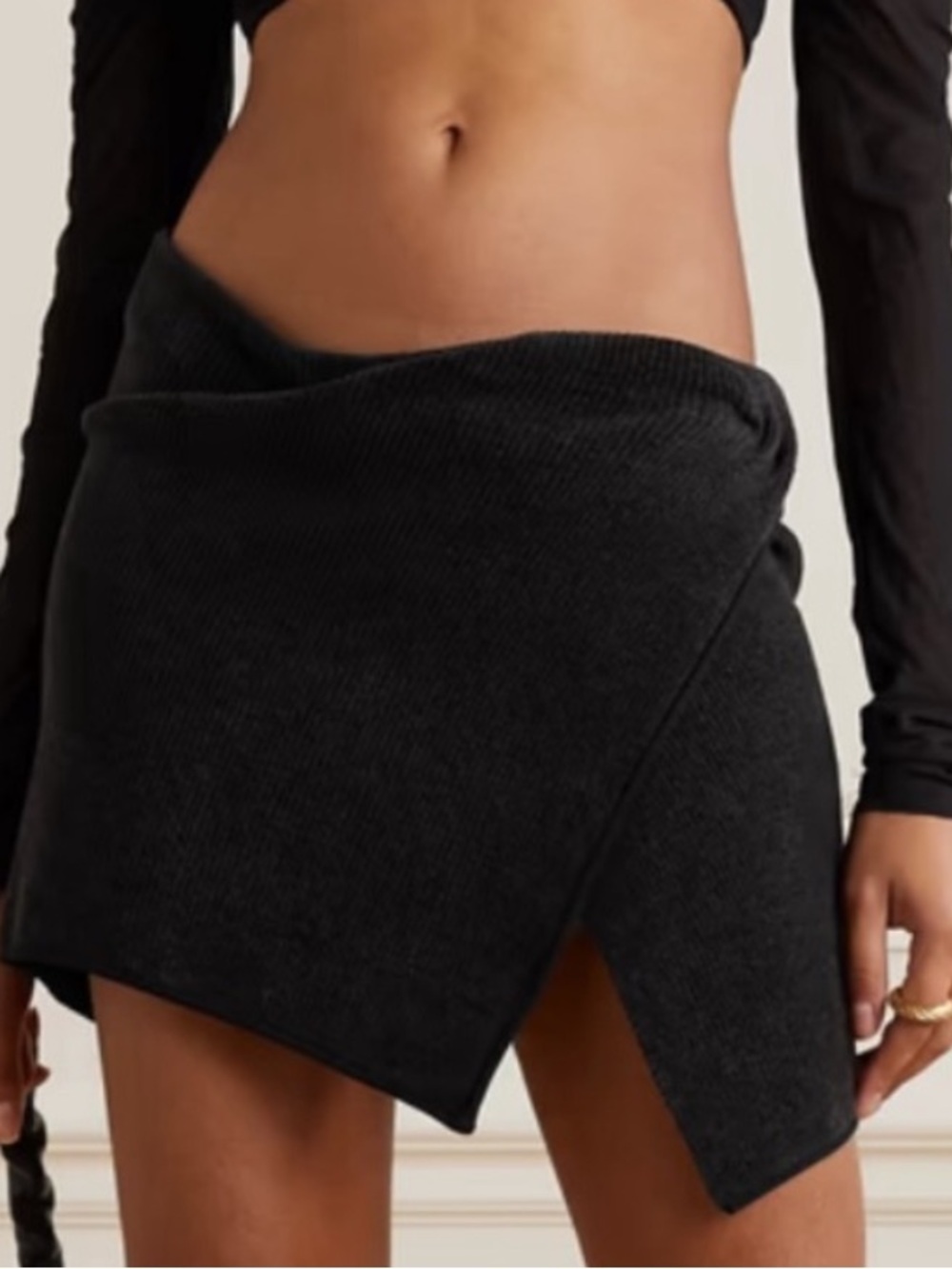 Jacquemus Bagnu Black Asymmetric Mini Skirt - Picture 2 of 8